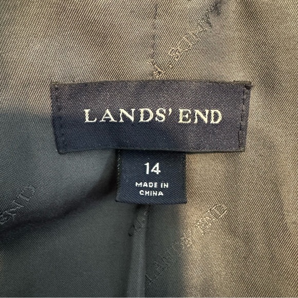 LANDS END Heather Gray Wool Blend Double Breasted Mid Length Peacoat Size 14 - Picture 9 of 11